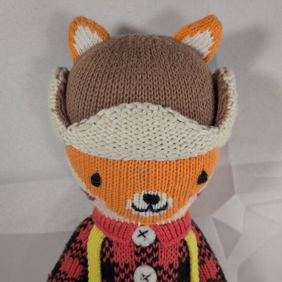 Cuddle + Kind Wyatt The Fox Plush Animal Toy Hand Knit Peru Small Orange CLEAN - Picture 2 of 16